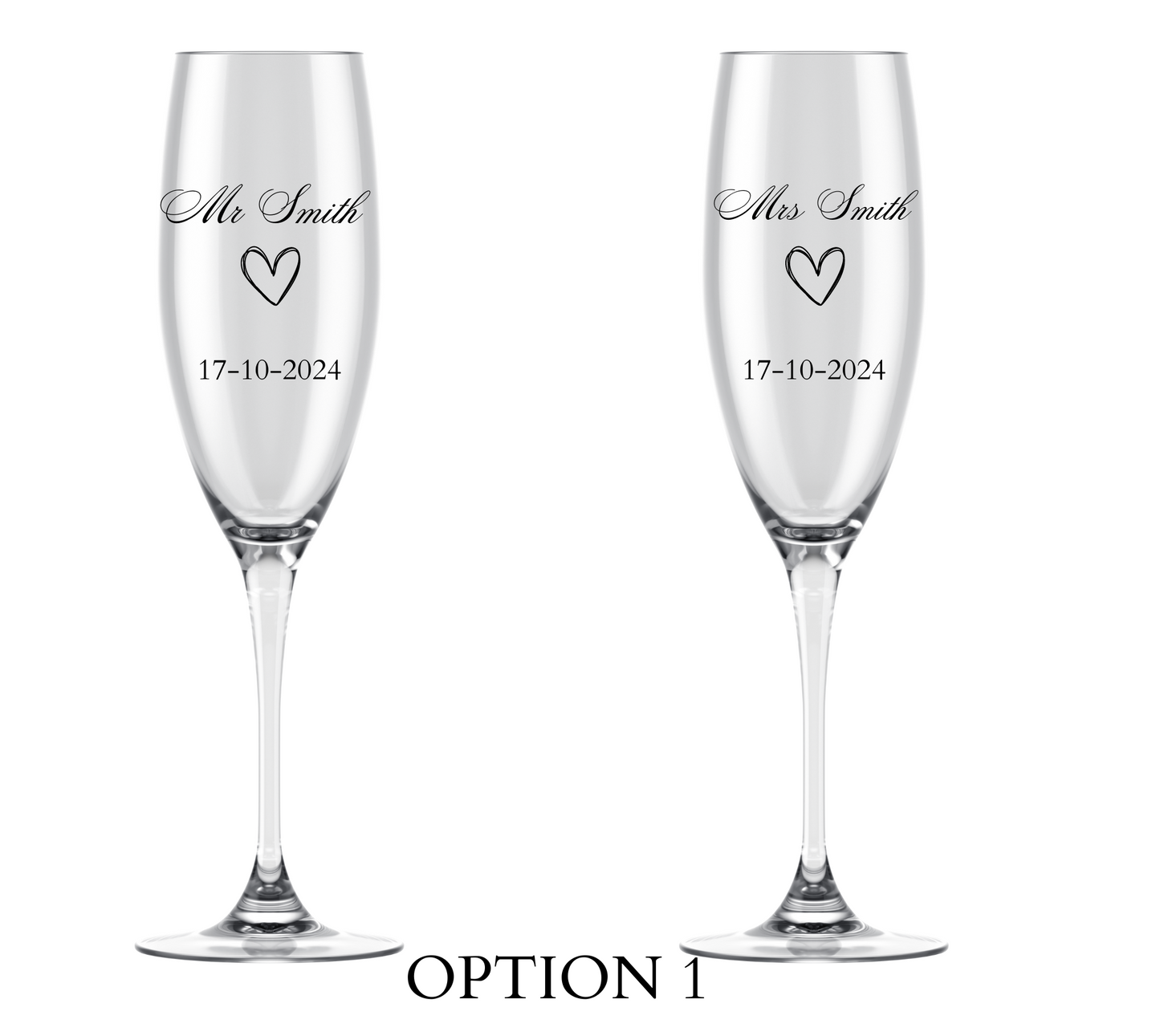 Engraved Champagne Glasses