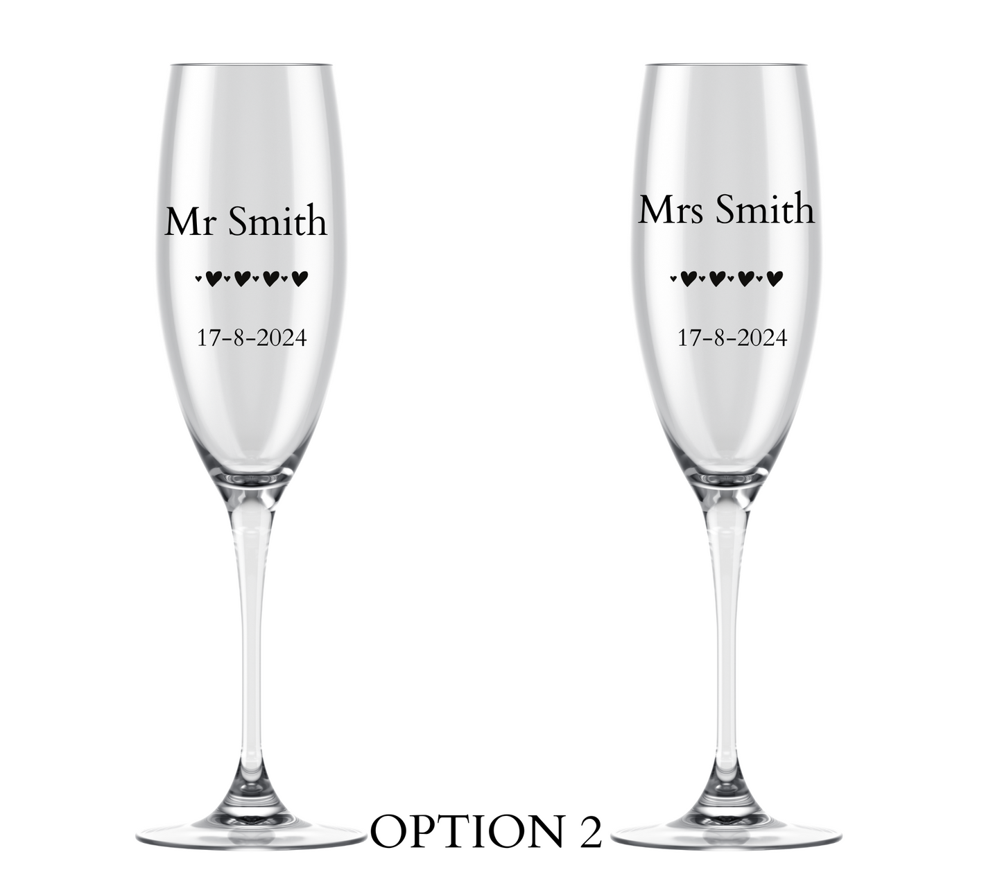 Engraved Champagne Glasses
