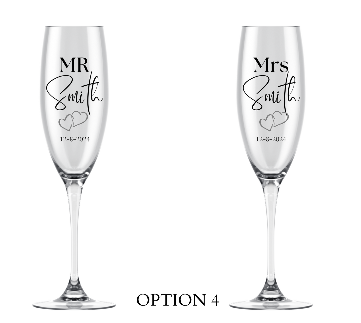 Engraved Champagne Glasses
