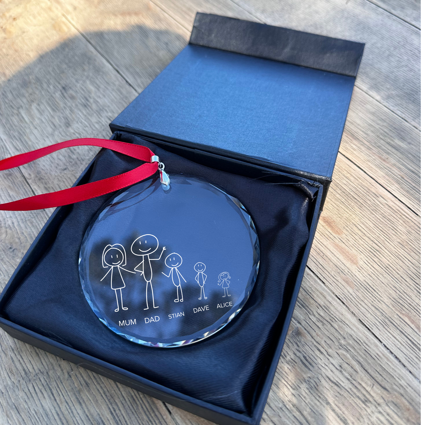 My Stick Family Crystal Ornament – 60mm with Luxury Magnetic Gift Box