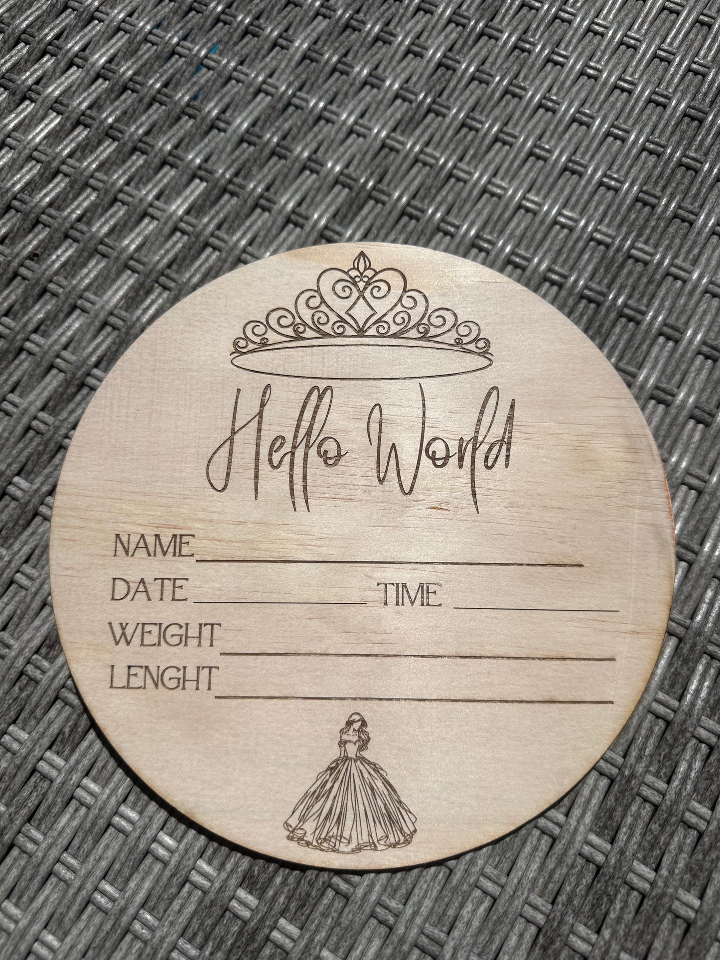 Princess Hello World Plaque