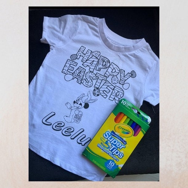 Personalised colour in t-shirts for Easter, Easter personalised t shirt. Kids t shirt