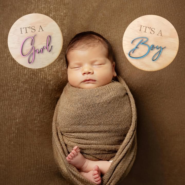 Gender reveal wooden plaques