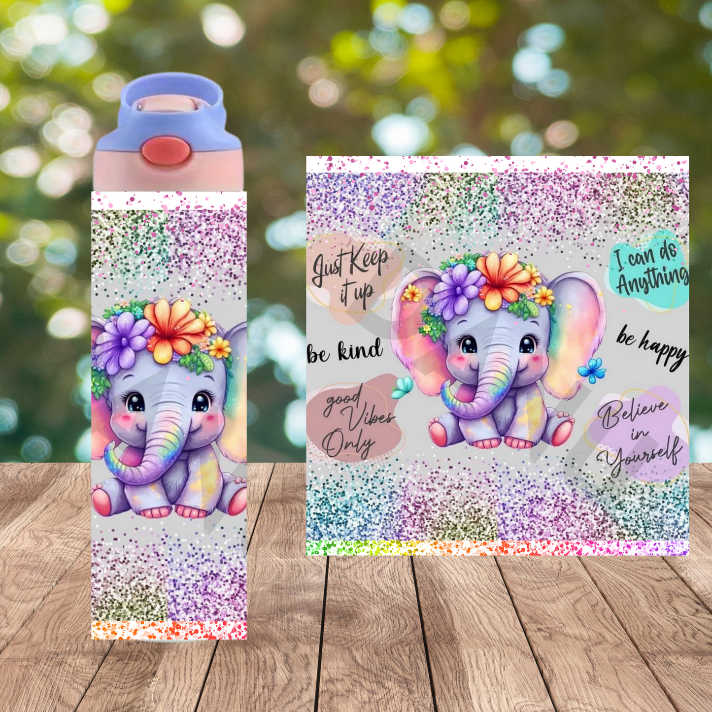 Glitter Elephant Drink Bottle