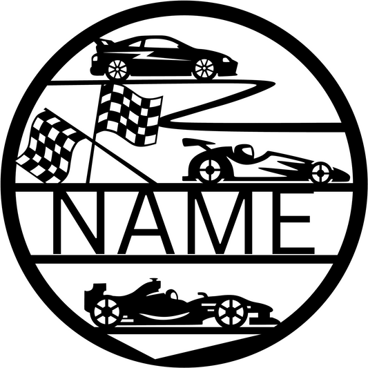 Race Cars  WOODEN WALL DECOR