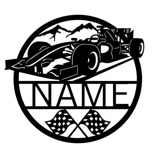 F1 race car WOODEN WALL DECOR