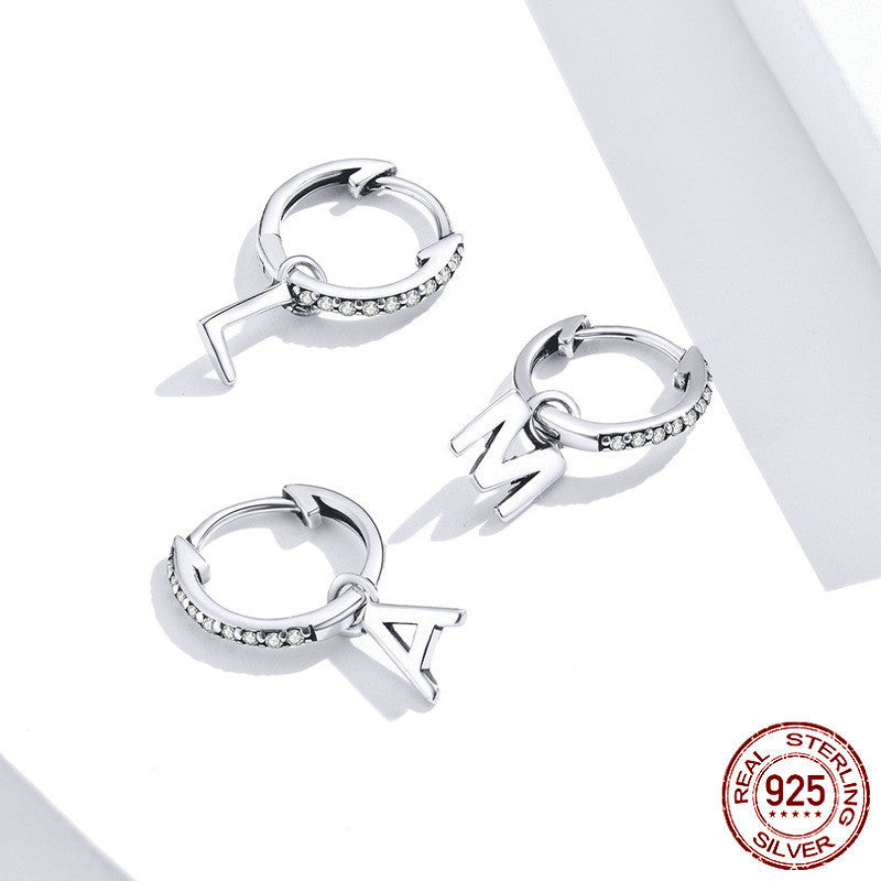 Personalised Initial Earrings 925 Sterling Silver