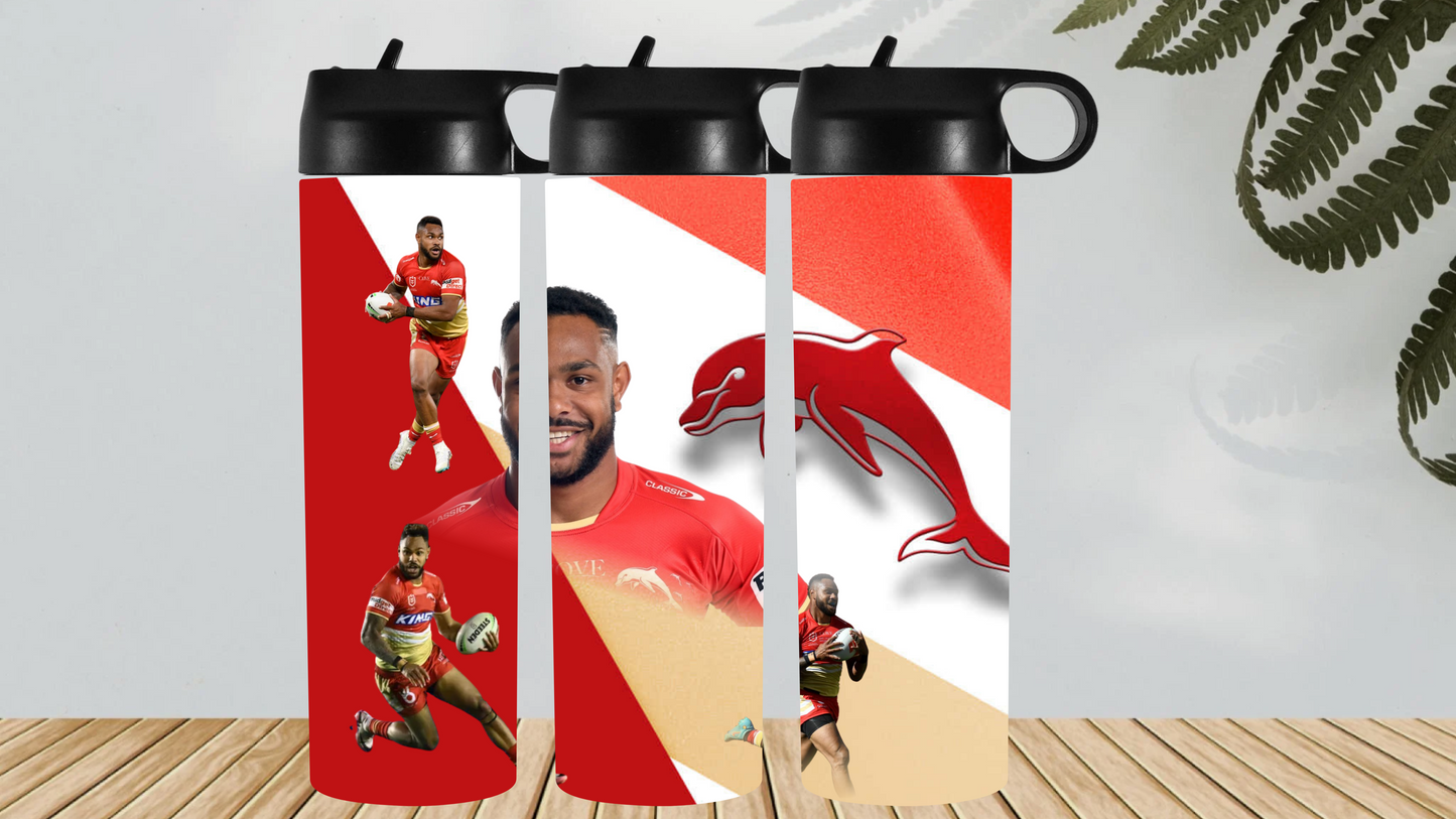 🏉 Hamiso Tabuai-Fidow “Hammer” Dolphins Drink Bottle – Personalized