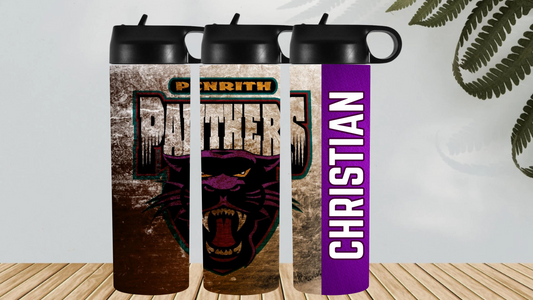 🐾 Penrith Panthers Drink Bottle – Personalized NRL Water Bottle