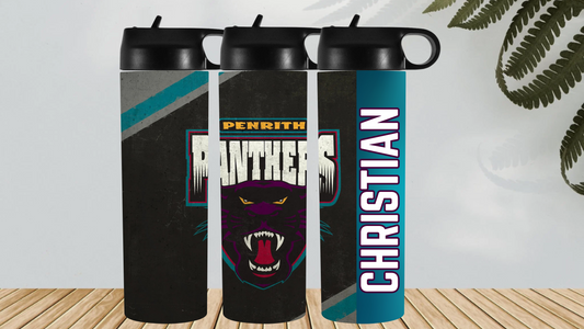 🐾 Penrith Panthers Drink Bottle – Personalized NRL Water Bottle