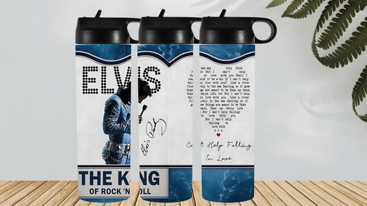 Elvis Presley Drink Bottle – Personalized Stainless Steel Water Bottle for Music Fans