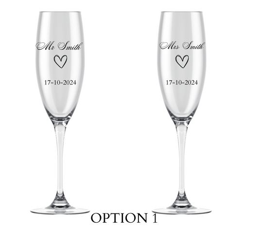 Engraved Champagne  Glasses