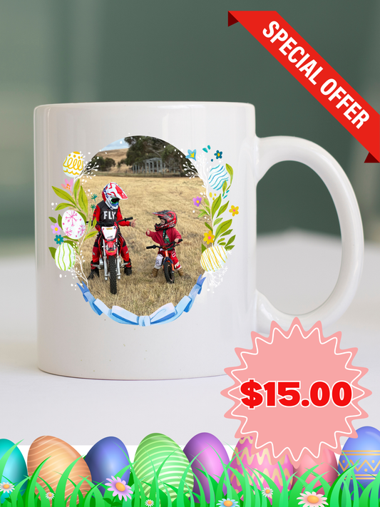 Easter picture mugs  blue egg