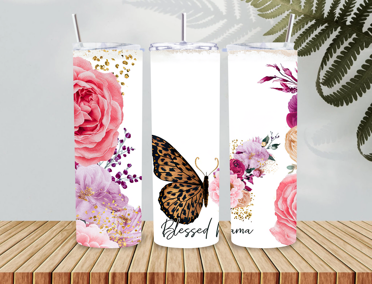 Butterfly Blessed mum 20 oz Tumbler