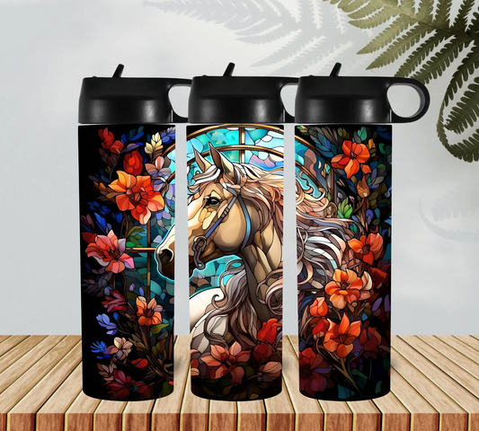STAIN GLASS   HORSE HYDRO DRINK BOTTLE