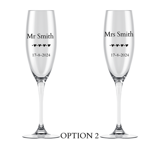 Engraved Champagne  Glasses