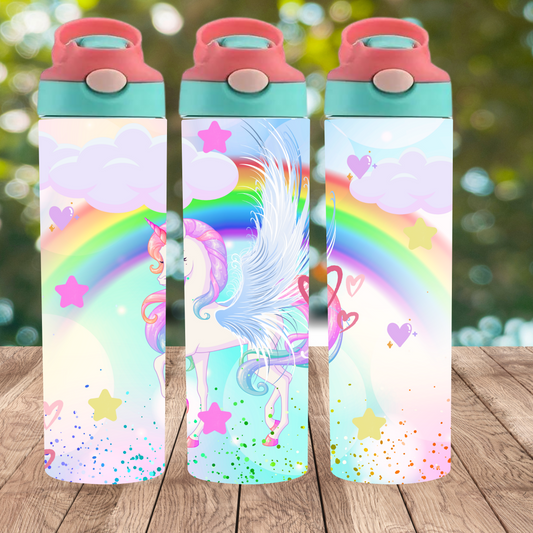 Unicorn  Drink Bottle Pink Personalised