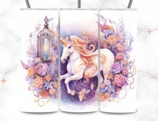 Unicorn with roses 20 oz Tumbler (Copy)