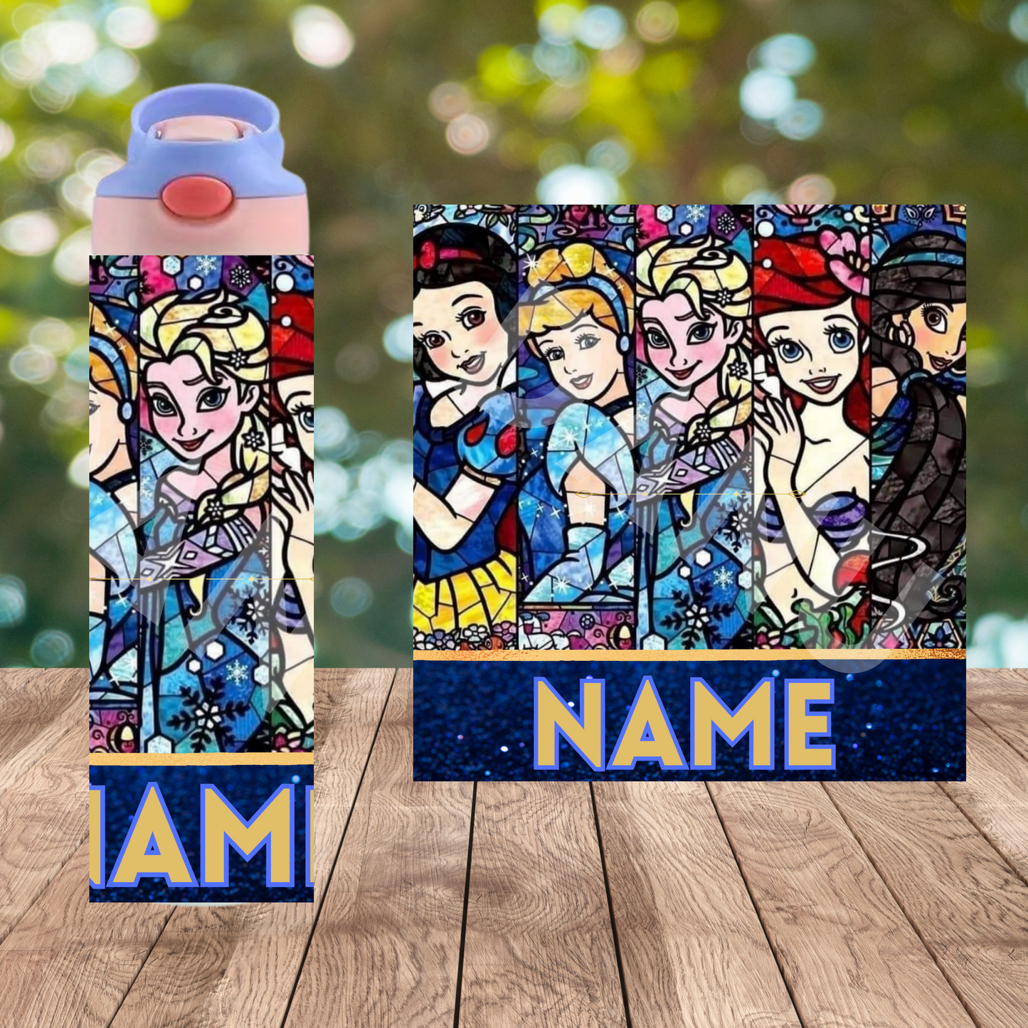 Disney Princess stain glass drink bottle