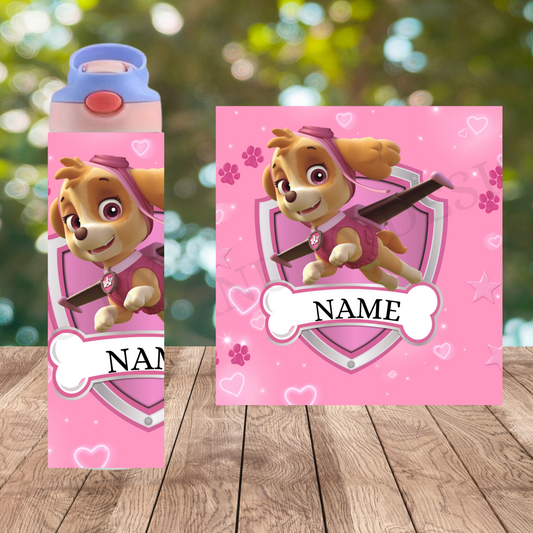 20 0z  kids pink skye  personalised drink bottle