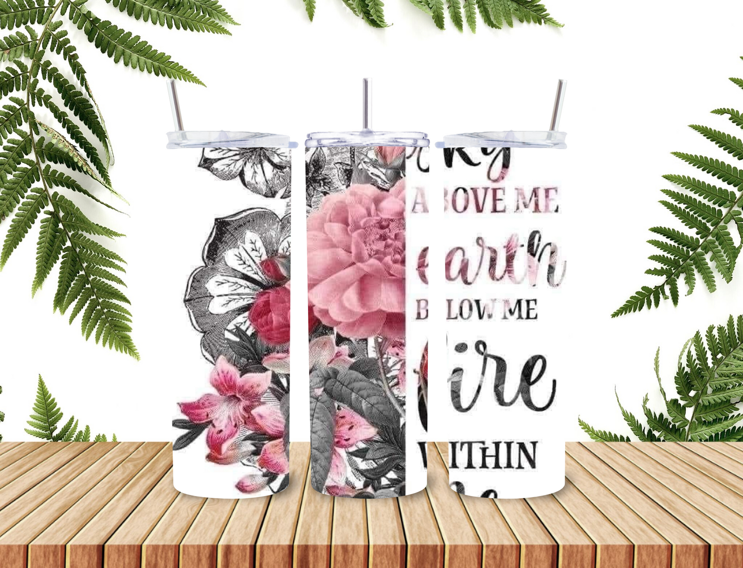 Pink and Gray mum 20 oz Tumbler