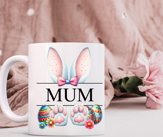 Personalised   bunny ears pink  bow Easter mugs