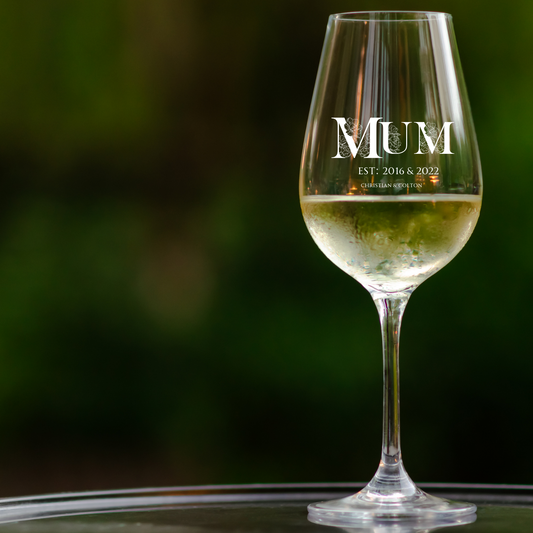 Mum Engraved Wine Glass Personalized Est