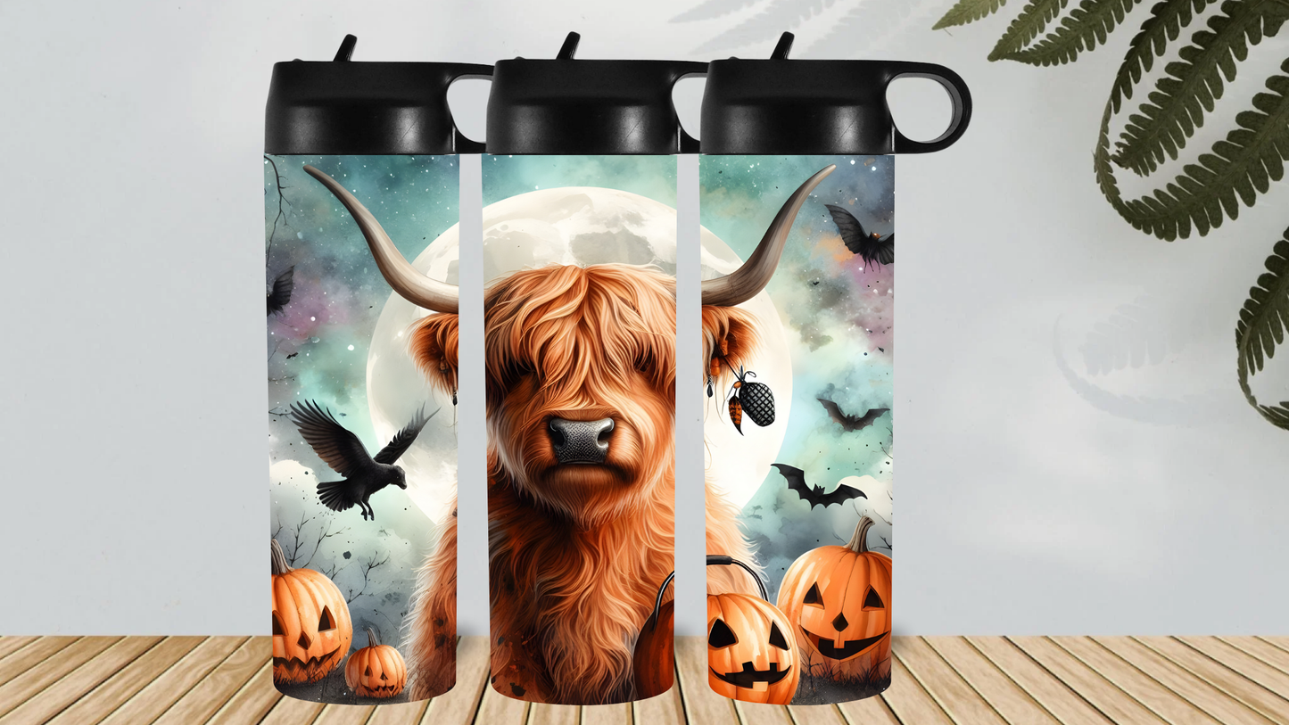 HIGHLAND COW  WITH PUMPKINS HYDRO DRINK BOTTLE