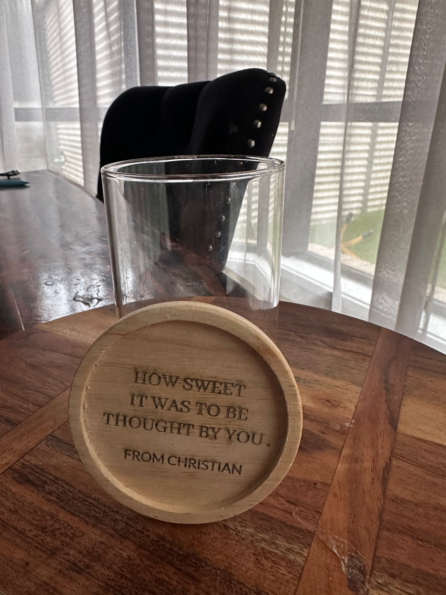 ENGRAVED  WOODEN Teachers SWEETS JAR 330 ML