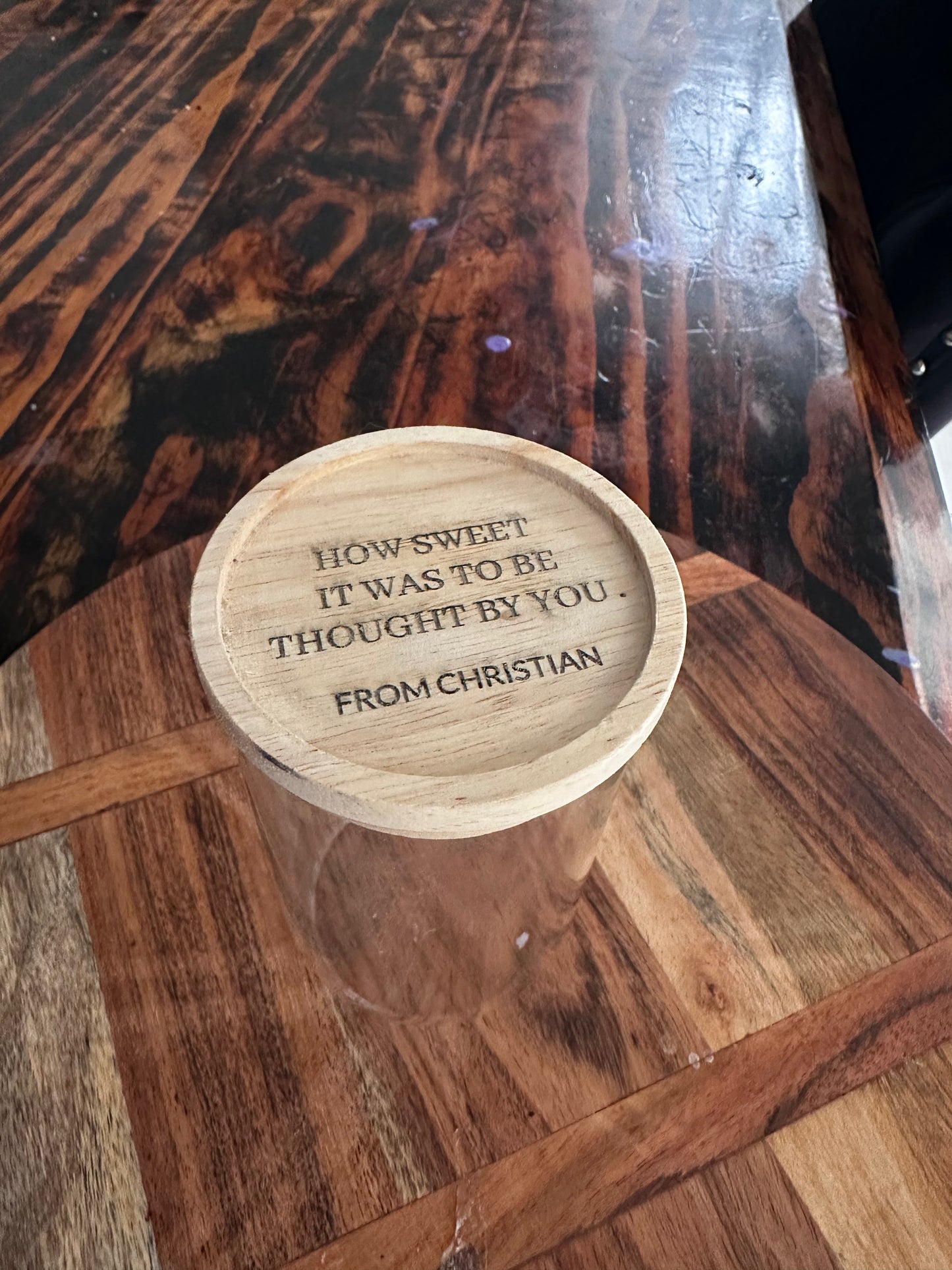 ENGRAVED  WOODEN Teachers SWEETS JAR 330 ML