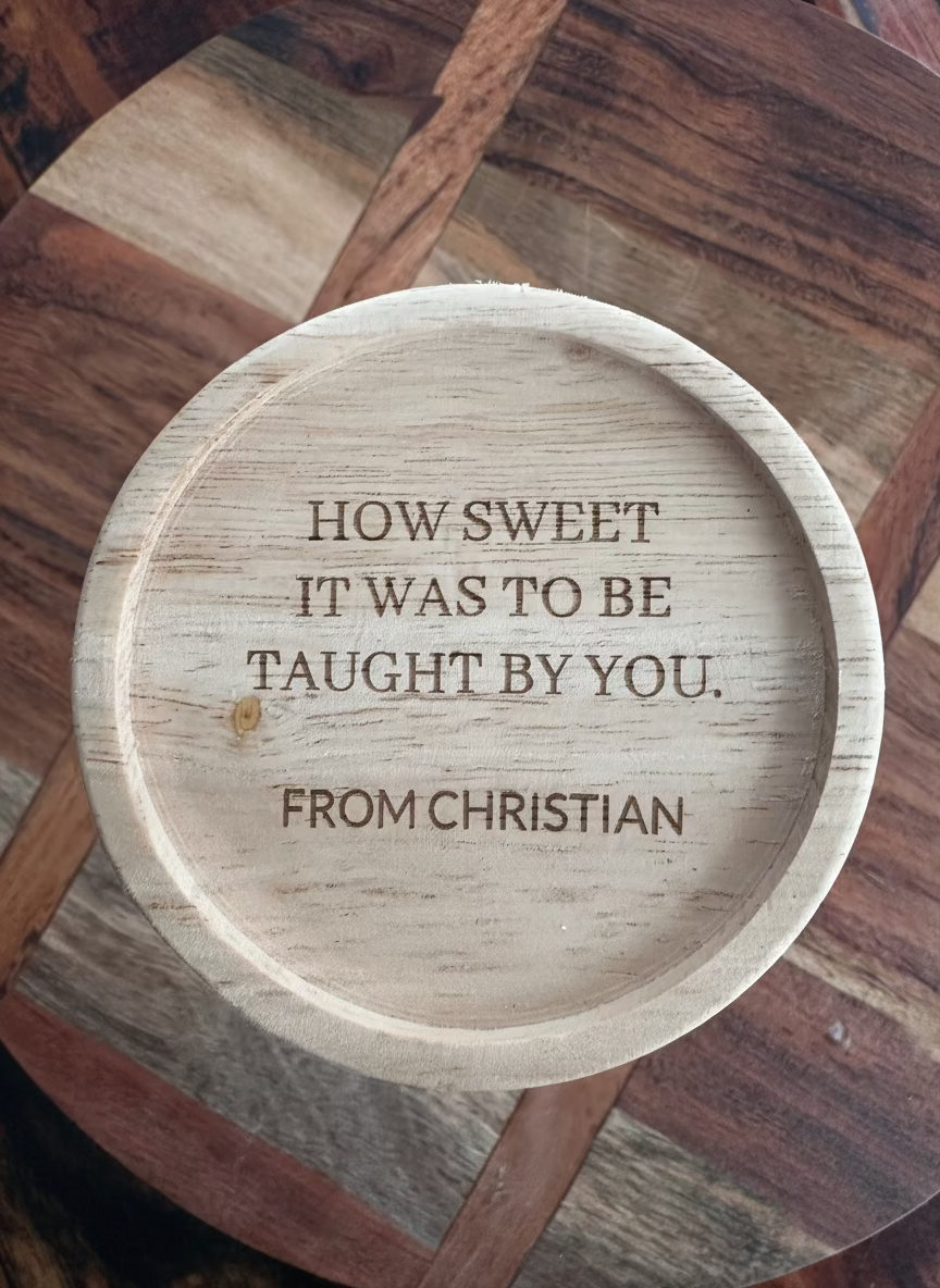 ENGRAVED  WOODEN Teachers SWEETS JAR 330 ML