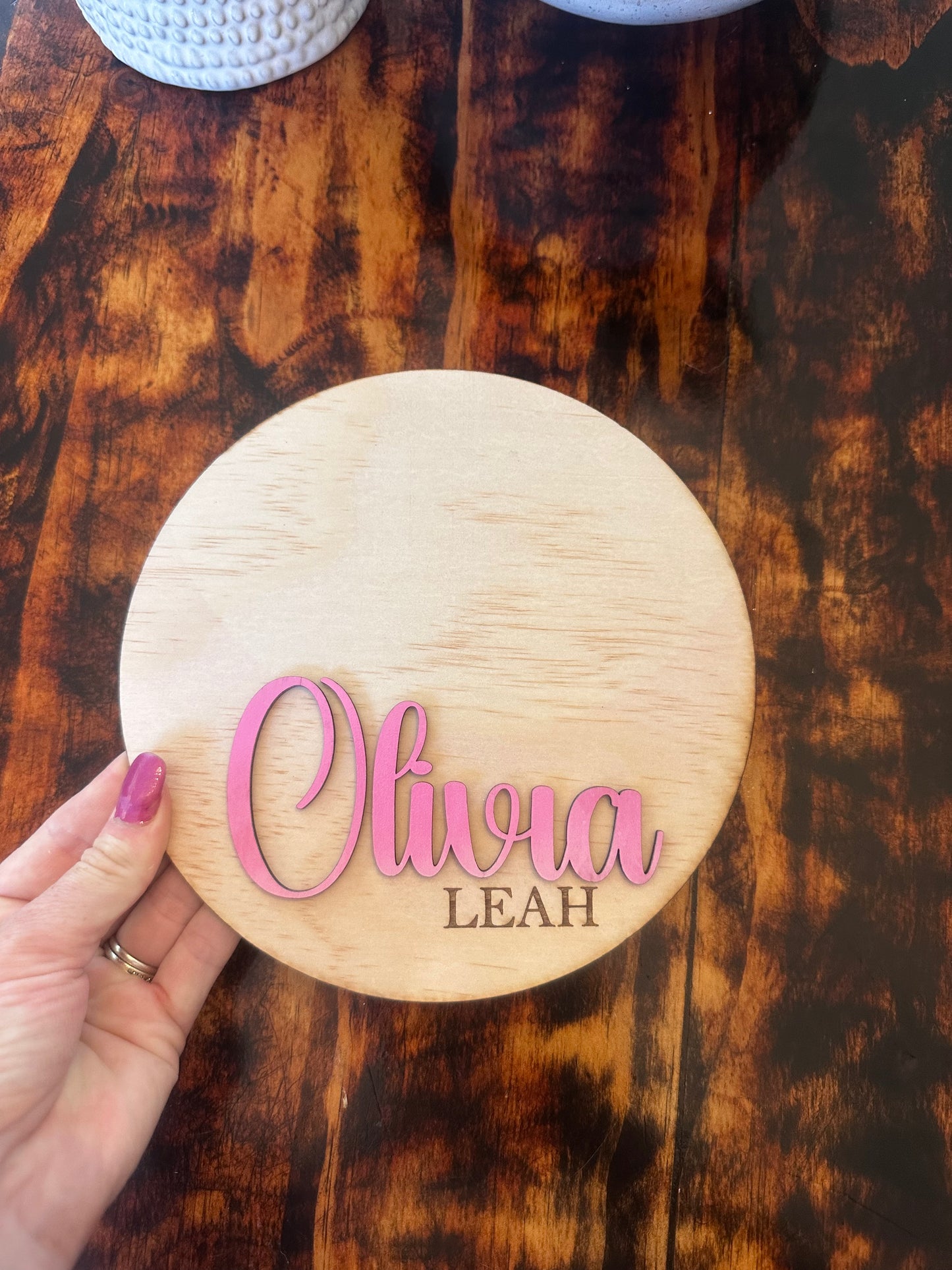 Baby’s first footprint and name   Plaque