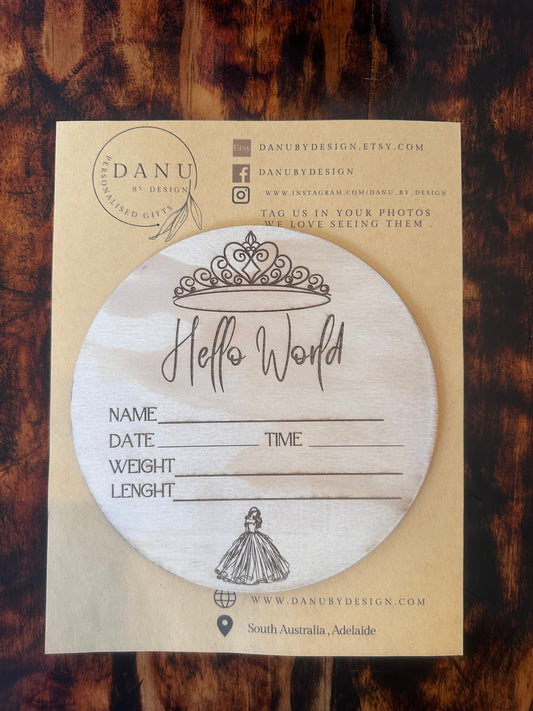 Princess Hello World  Plaque