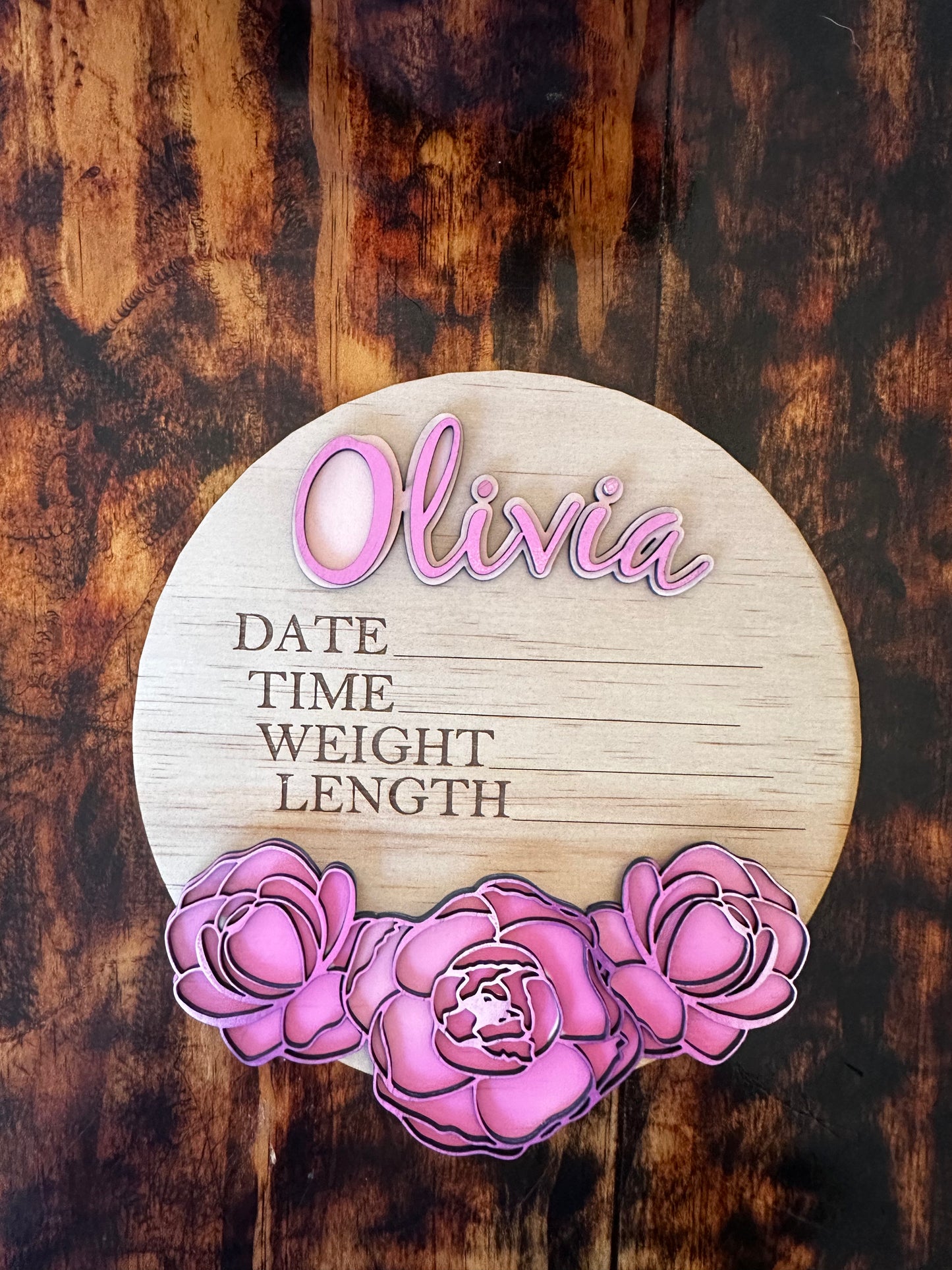 Hello World  hand painted flower  Plaque