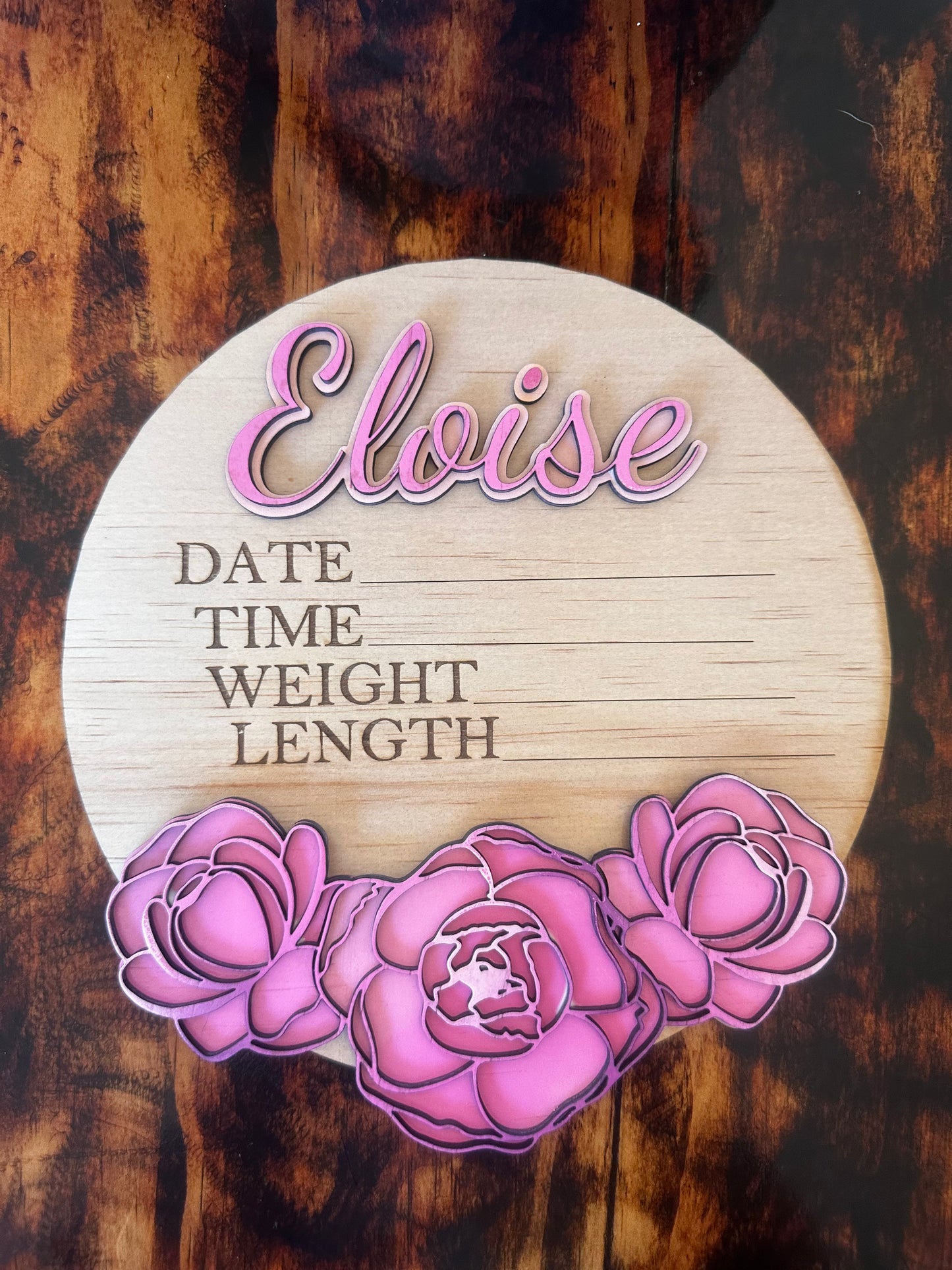Hello World  hand painted flower  Plaque