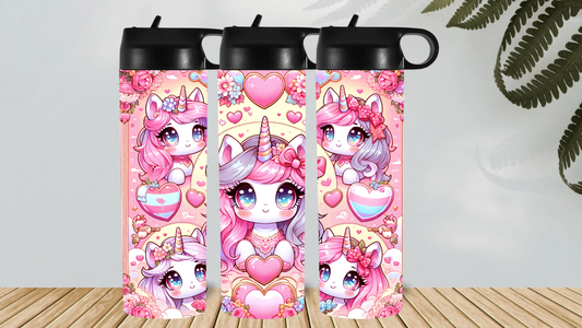 CUTE PINK CARTOON UNICORN HYDRO DRINK BOTTLE