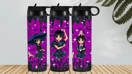 WEDNESDAY BLACK GLITTER SLIME HYDRO DRINK BOTTLE