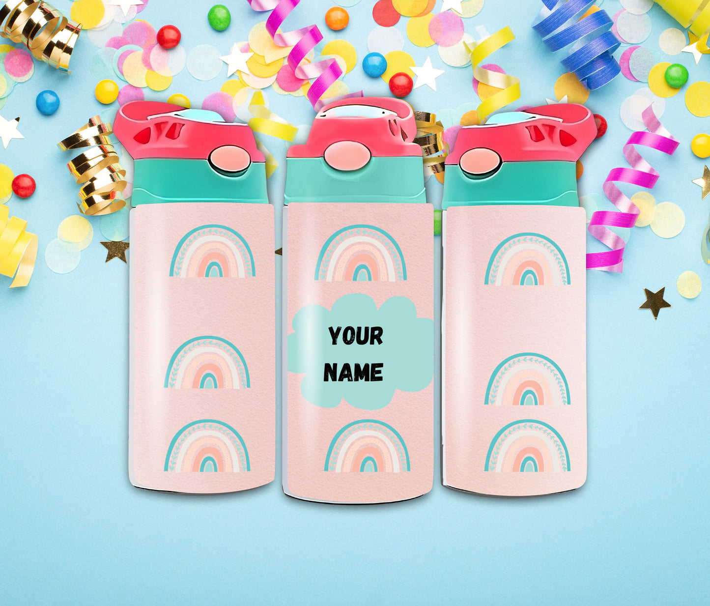 Personalized Rainbow kids Tumbler