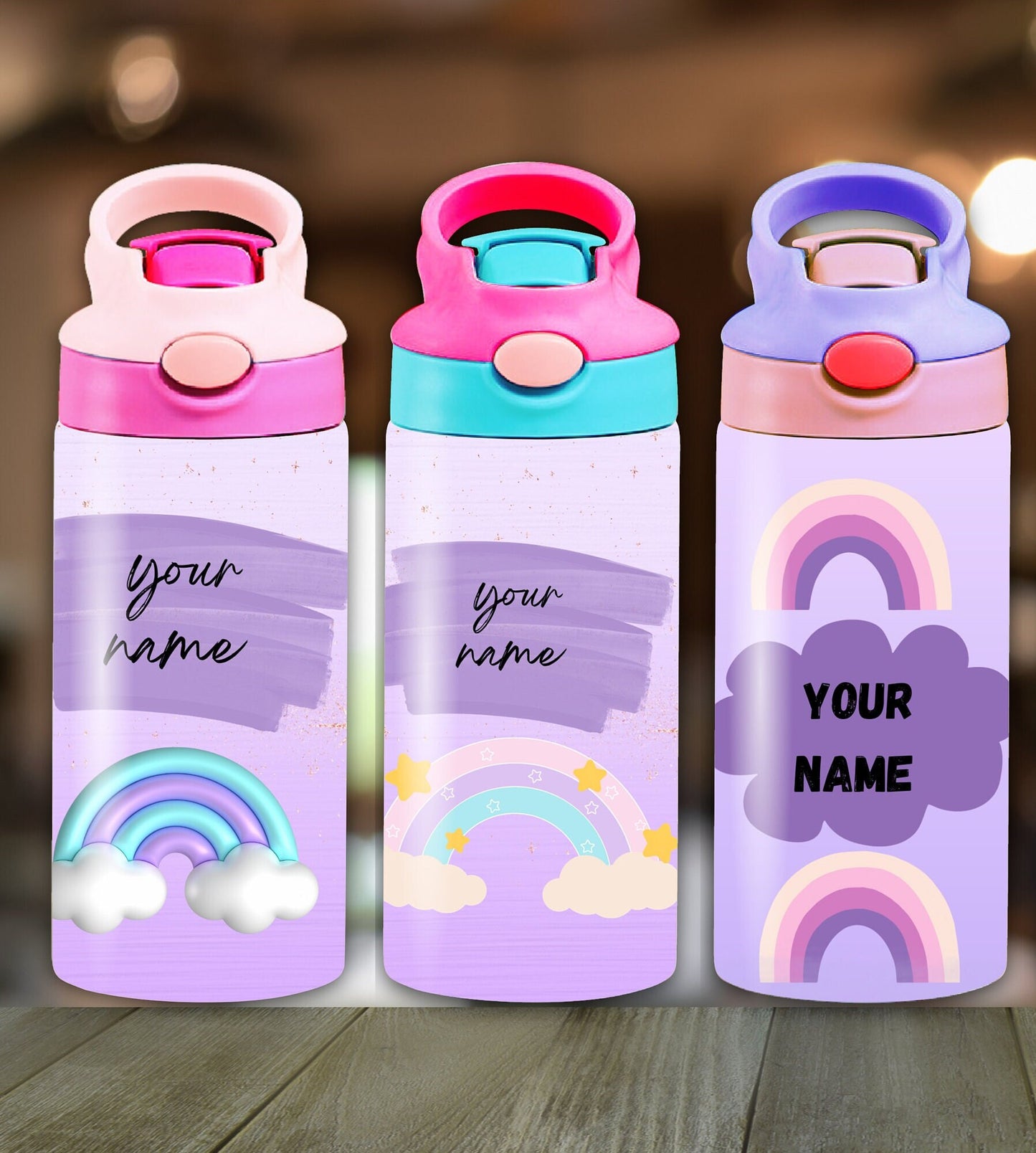 Personalized Rainbow kids Tumbler