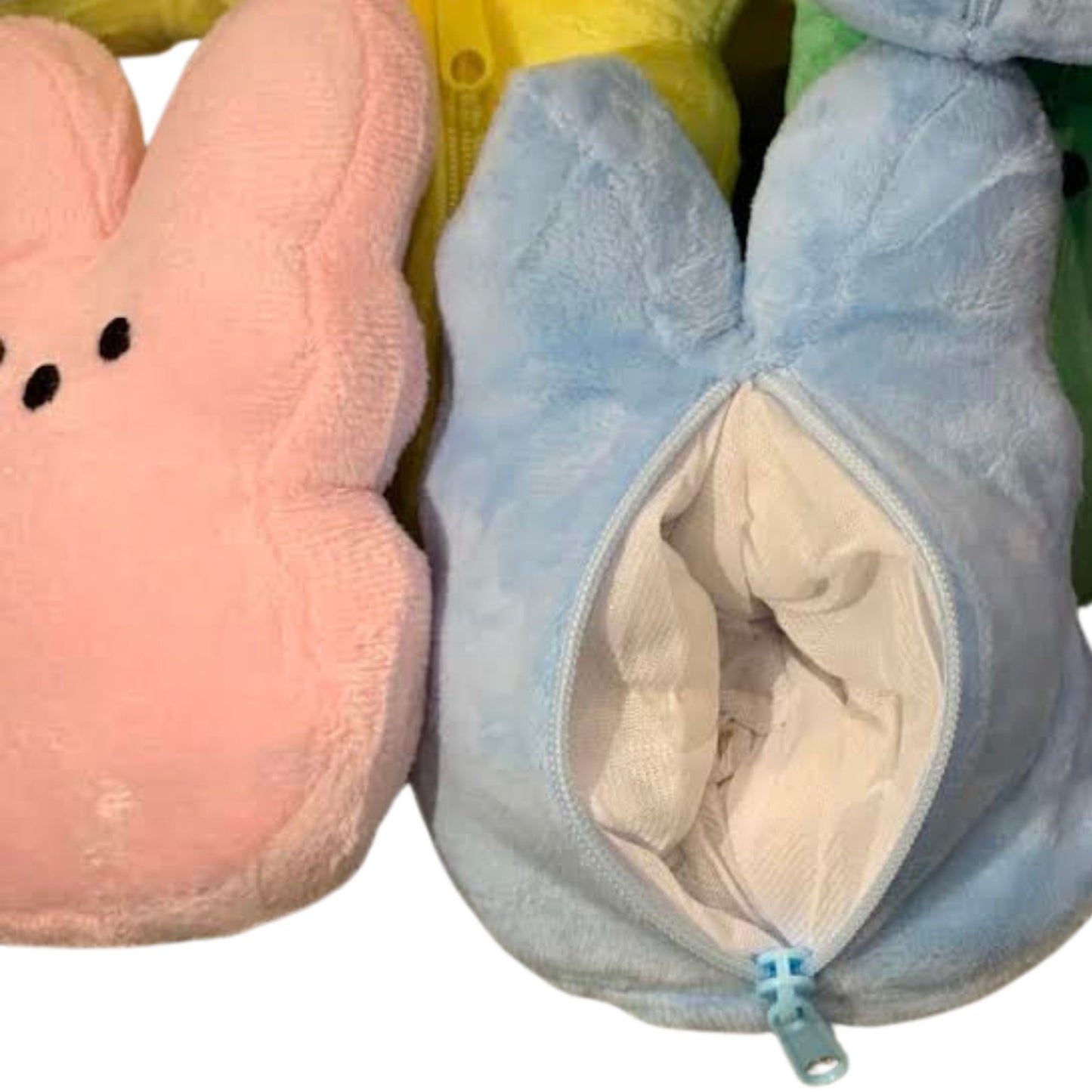 Easter Bunny plushie with a zip for sweets , storage or a purse.